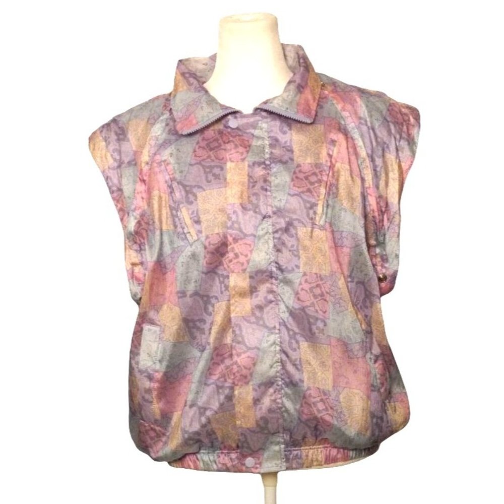 Vintage Convertible Windbreaker Jacket Vest, Bomber Jacket, Streetwear Style - Picture 2 of 11